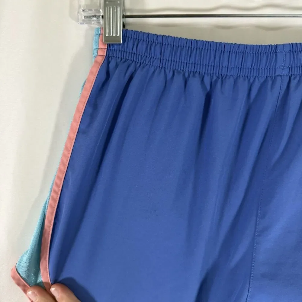 Nike Running Shorts Girl Large Blue Pink Logo Lined Drawstring 4